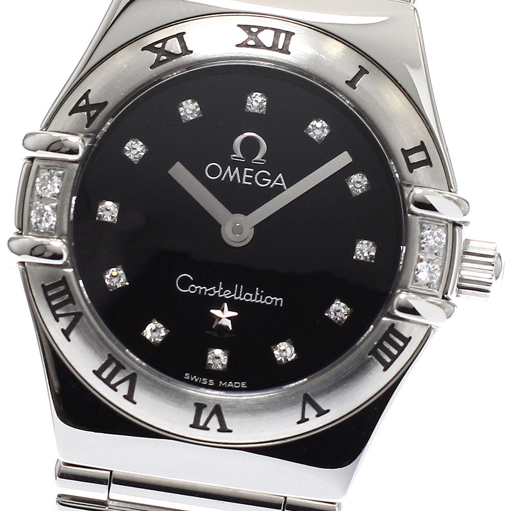 OMEGA 1566.56 Constellation 12P Diamond Bezel with 4P Diamonds Quartz Movement Women's Good Condition