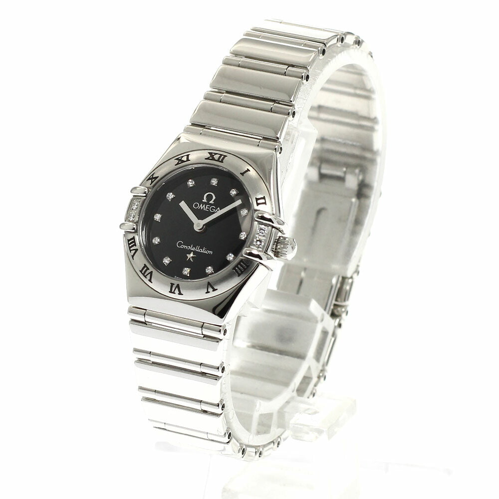 OMEGA 1566.56 Constellation 12P Diamond Bezel with 4P Diamonds Quartz Movement Women's Good Condition
