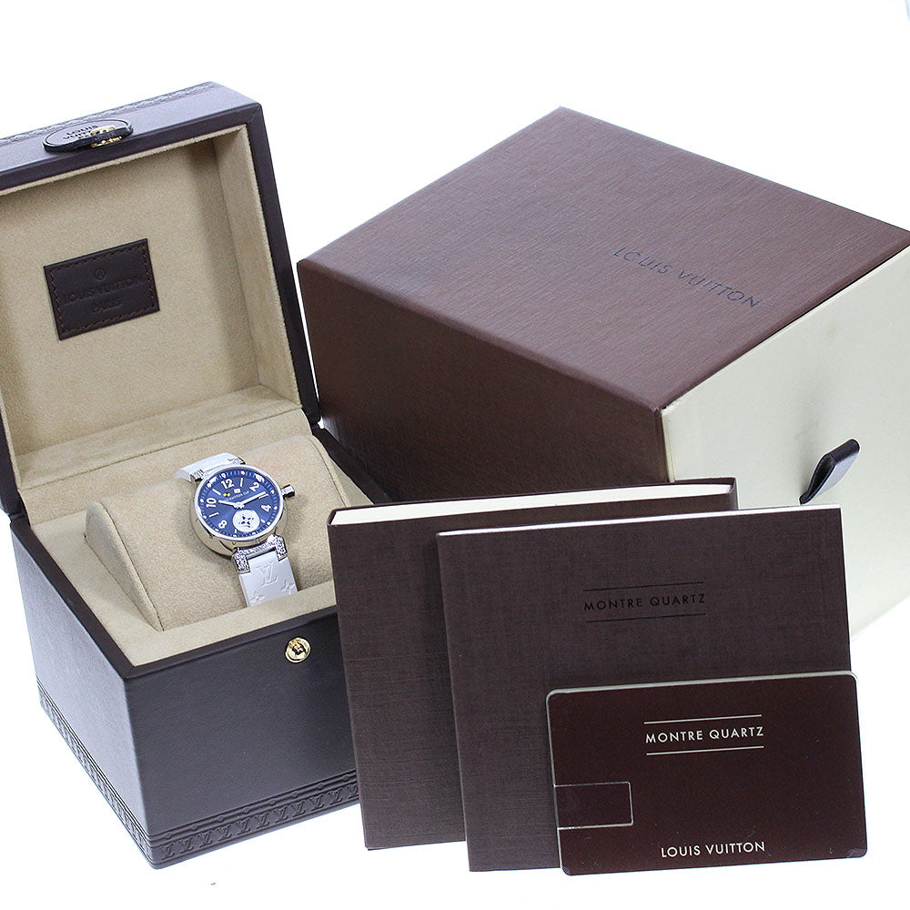 LOUIS VUITTON Q12M4 Tambour Lovely Cup 12P Diamond Lug Quartz Women's Good Condition Box and Warranty Card Included