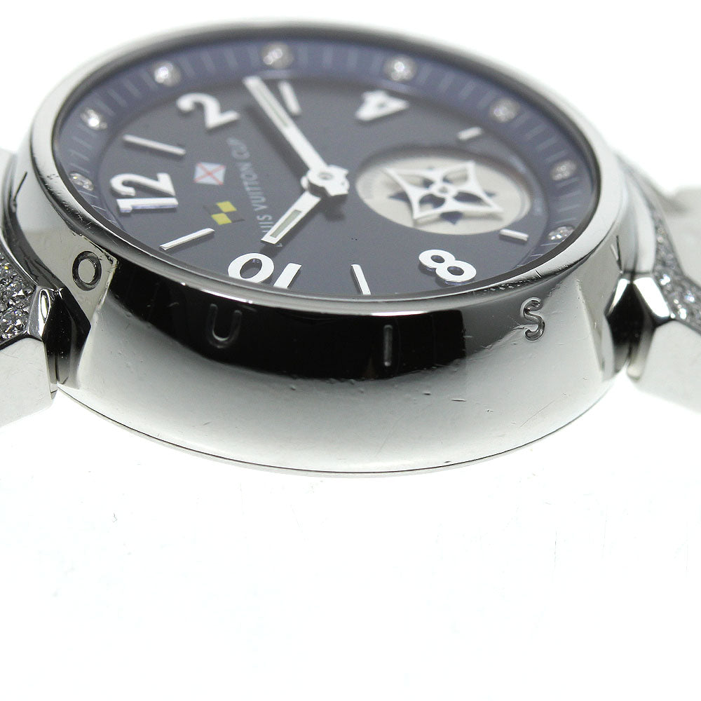 LOUIS VUITTON Q12M4 Tambour Lovely Cup 12P Diamond Lug Quartz Women's Good Condition Box and Warranty Card Included