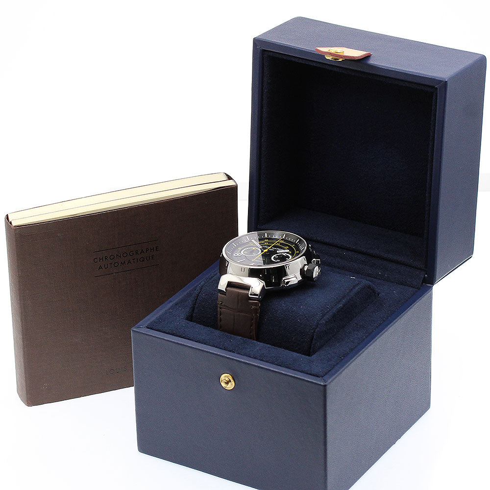 LOUIS VUITTON Q102B Tambour Chronograph Automatic Men's Watch with Inner Box and Warranty Card