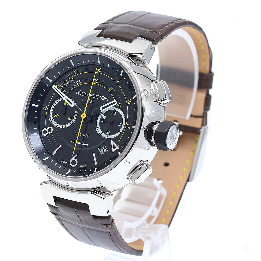 LOUIS VUITTON Q102B Tambour Chronograph Automatic Men's Watch with Inner Box and Warranty Card