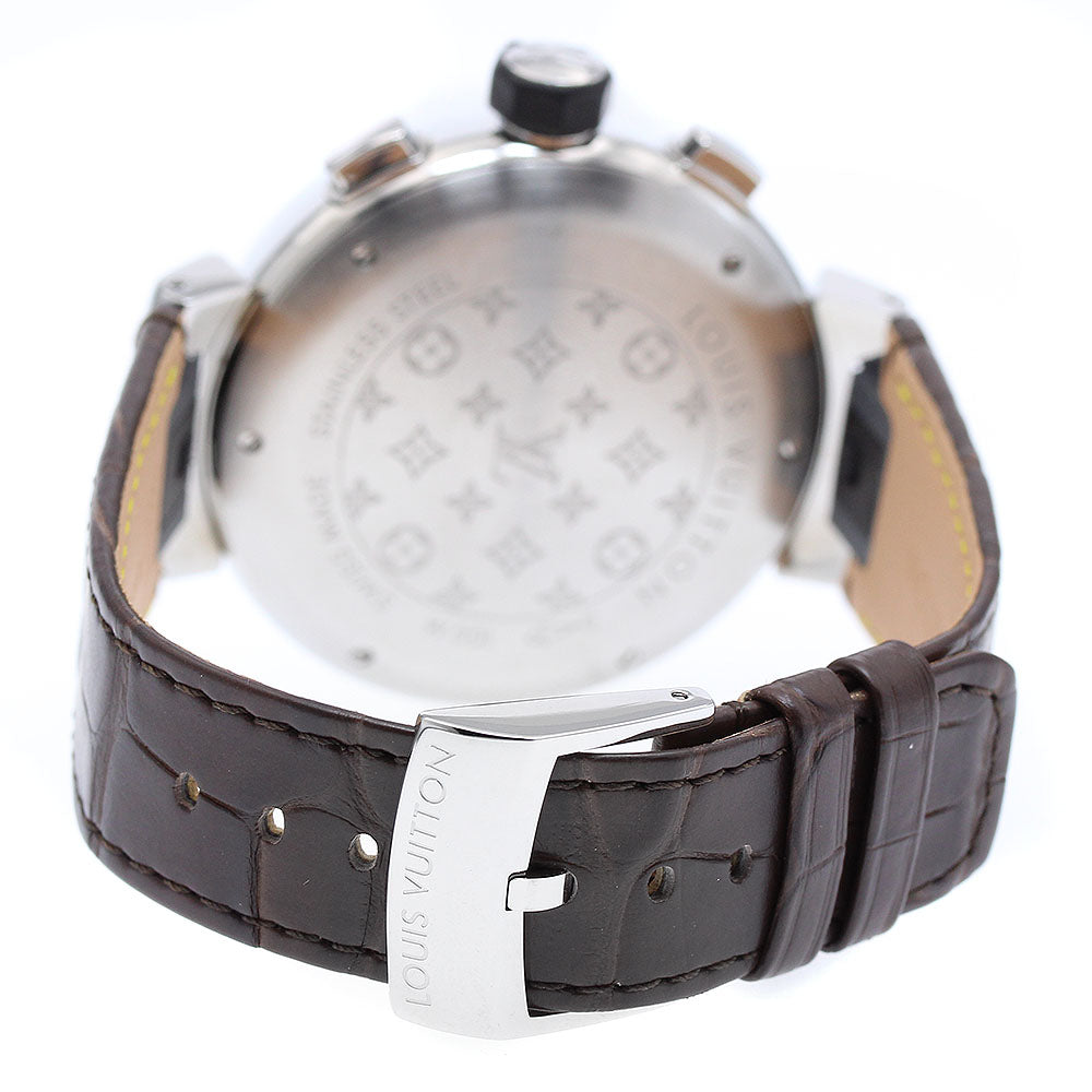 LOUIS VUITTON Q102B Tambour Chronograph Automatic Men's Watch with Inner Box and Warranty Card