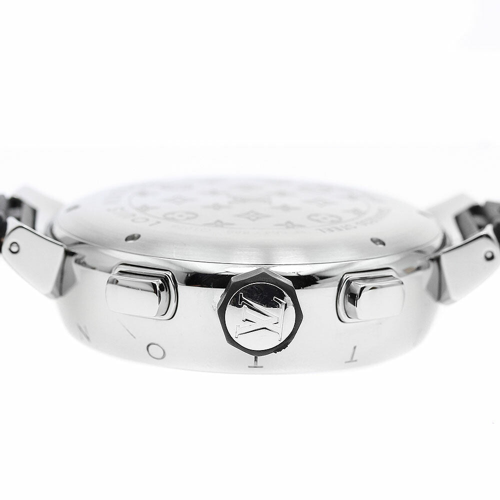 LOUIS VUITTON Q102B Tambour Chronograph Automatic Men's Watch with Inner Box and Warranty Card