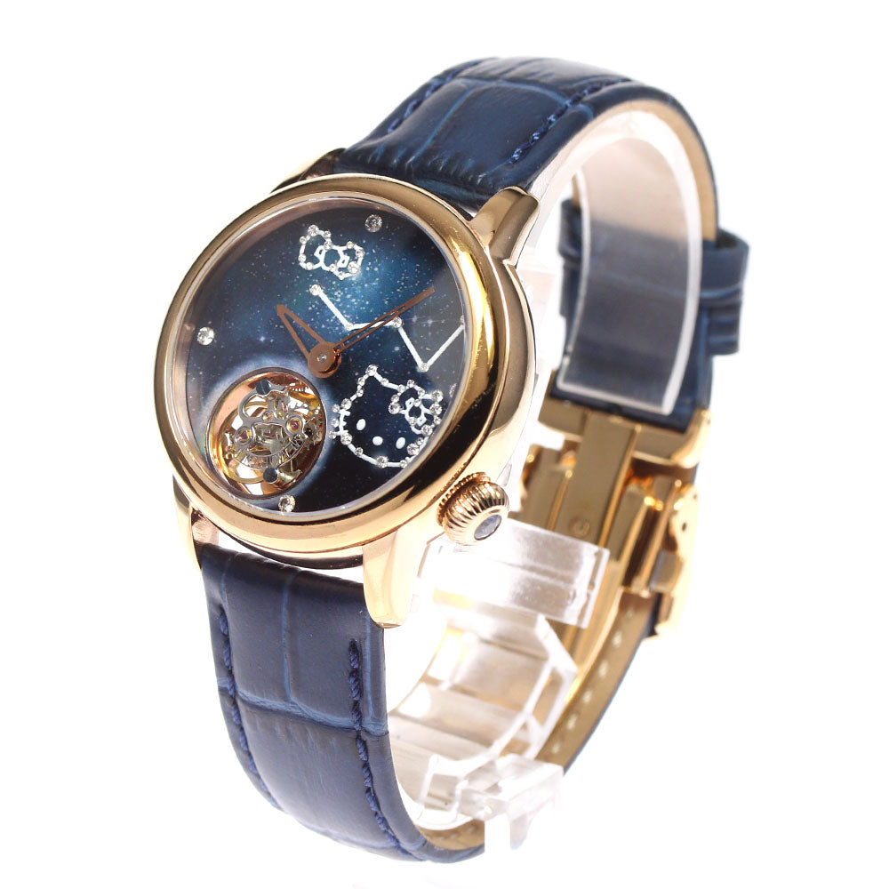 MEMORIGIN 4894379692012 Hello Kitty Cosmo Tourbillon Diamond Manual Winding Men's Watch with Inner Box