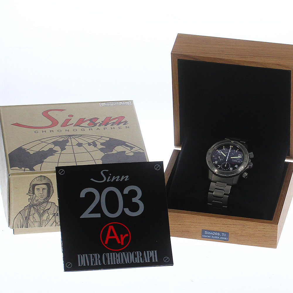 Sinn 203.TI Diving Watch Day Date Automatic Men's Box Included