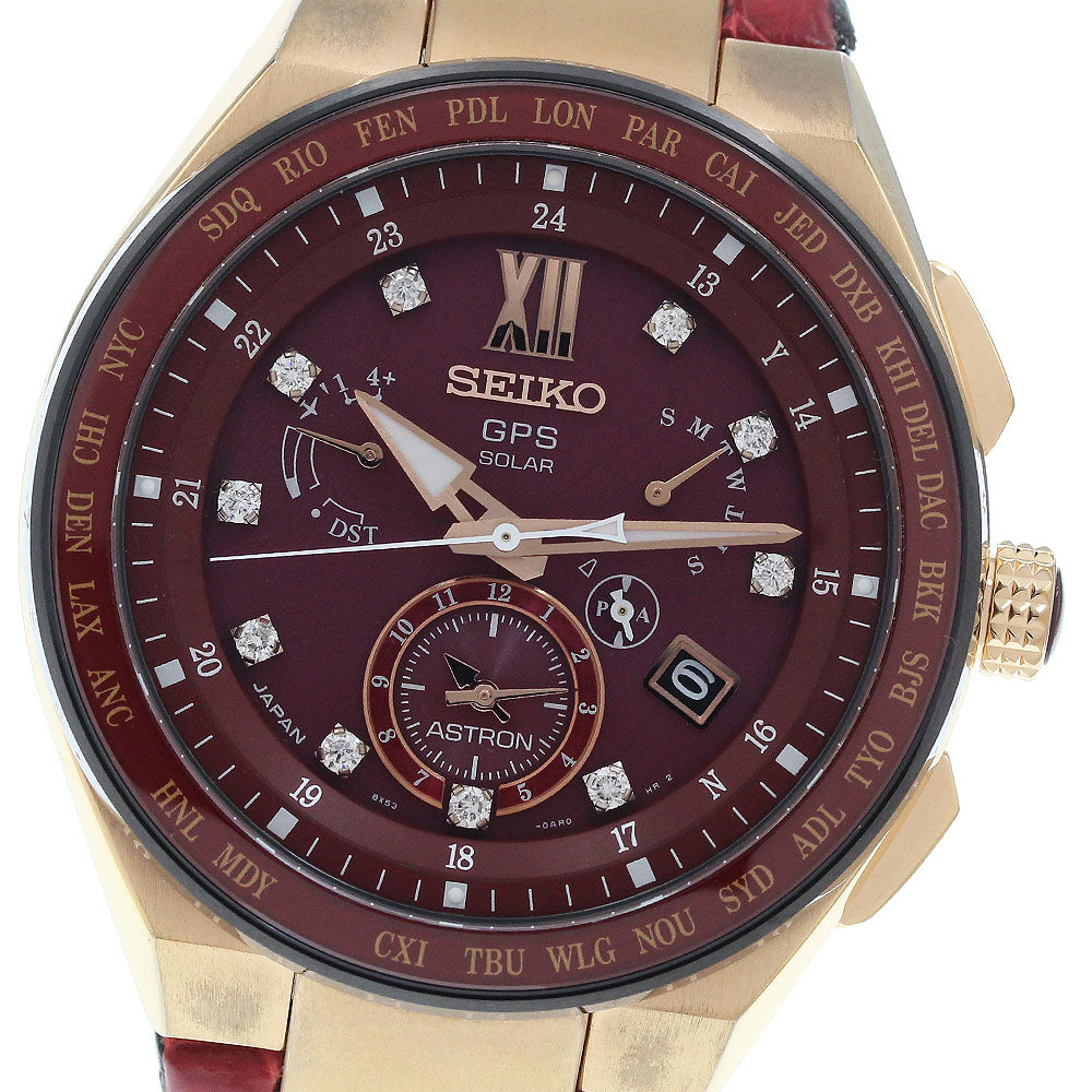 SEIKO SBXB158/8X53-0BA0-2 Astron Executive Line Limited Edition of 500 10 Diamonds Solar-Powered Radio-Controlled Men's Watch Good Condition Warranty Card Included