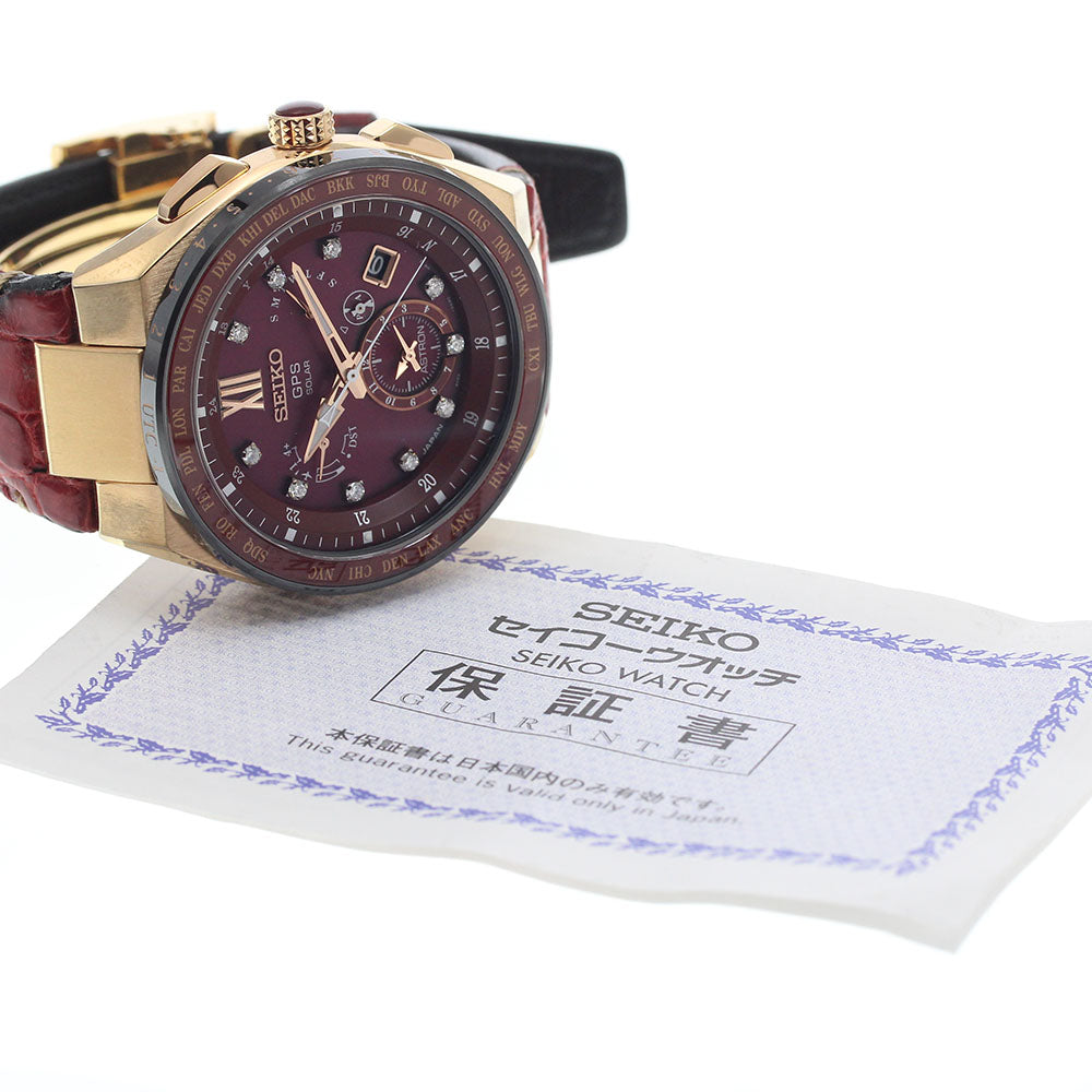 SEIKO SBXB158/8X53-0BA0-2 Astron Executive Line Limited Edition of 500 10 Diamonds Solar-Powered Radio-Controlled Men's Watch Good Condition Warranty Card Included
