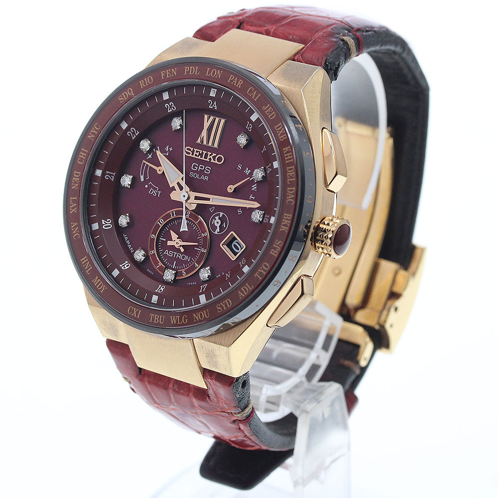 SEIKO SBXB158/8X53-0BA0-2 Astron Executive Line Limited Edition of 500 10 Diamonds Solar-Powered Radio-Controlled Men's Watch Good Condition Warranty Card Included