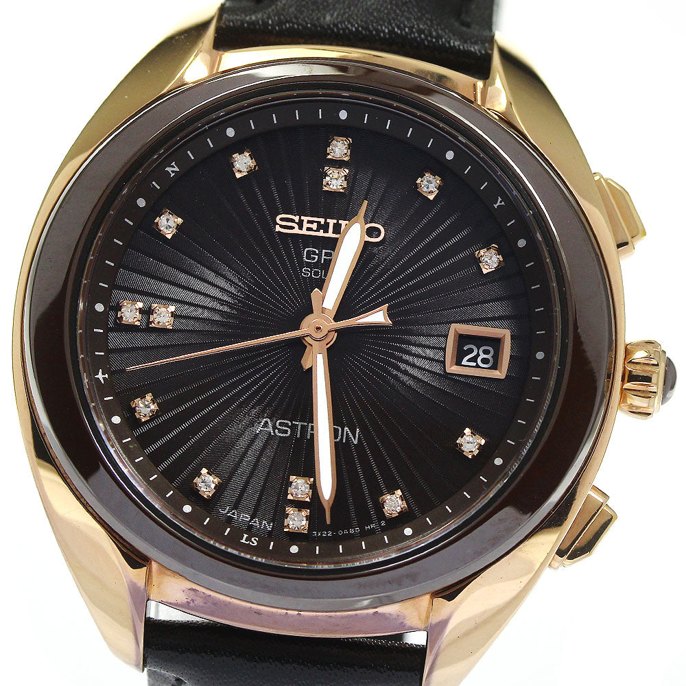 SEIKO STXD004 Astron GPS Date Solar Radio Control Women's Watch in Good Condition