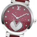 LOUIS VUITTON Q1J05 Tambour Rose Indigo 8P V-Diamond Quartz Women's
