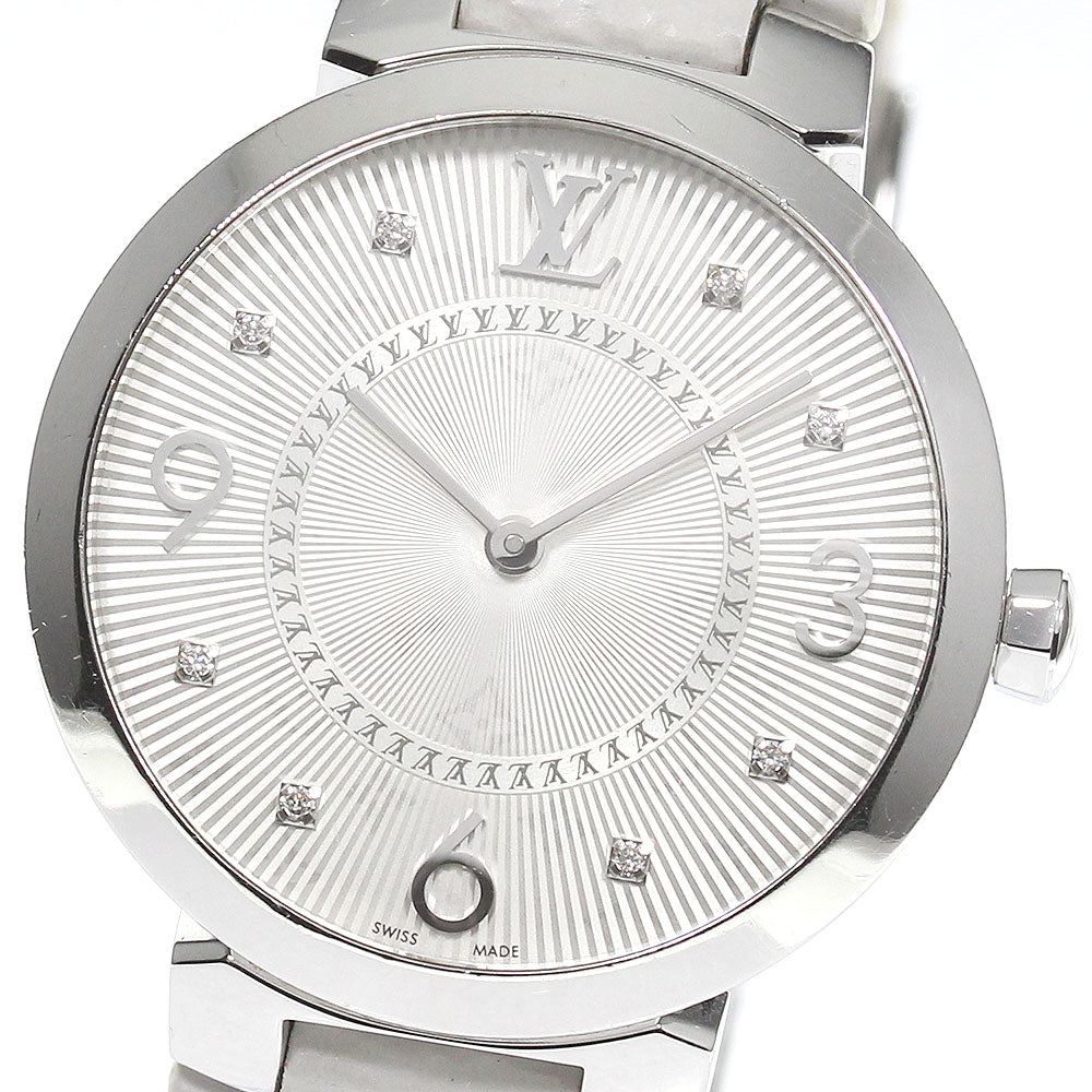 LOUIS VUITTON Q13MJ Tambour Slim MM 8P Diamond Quartz Women's Watch with Box and Warranty