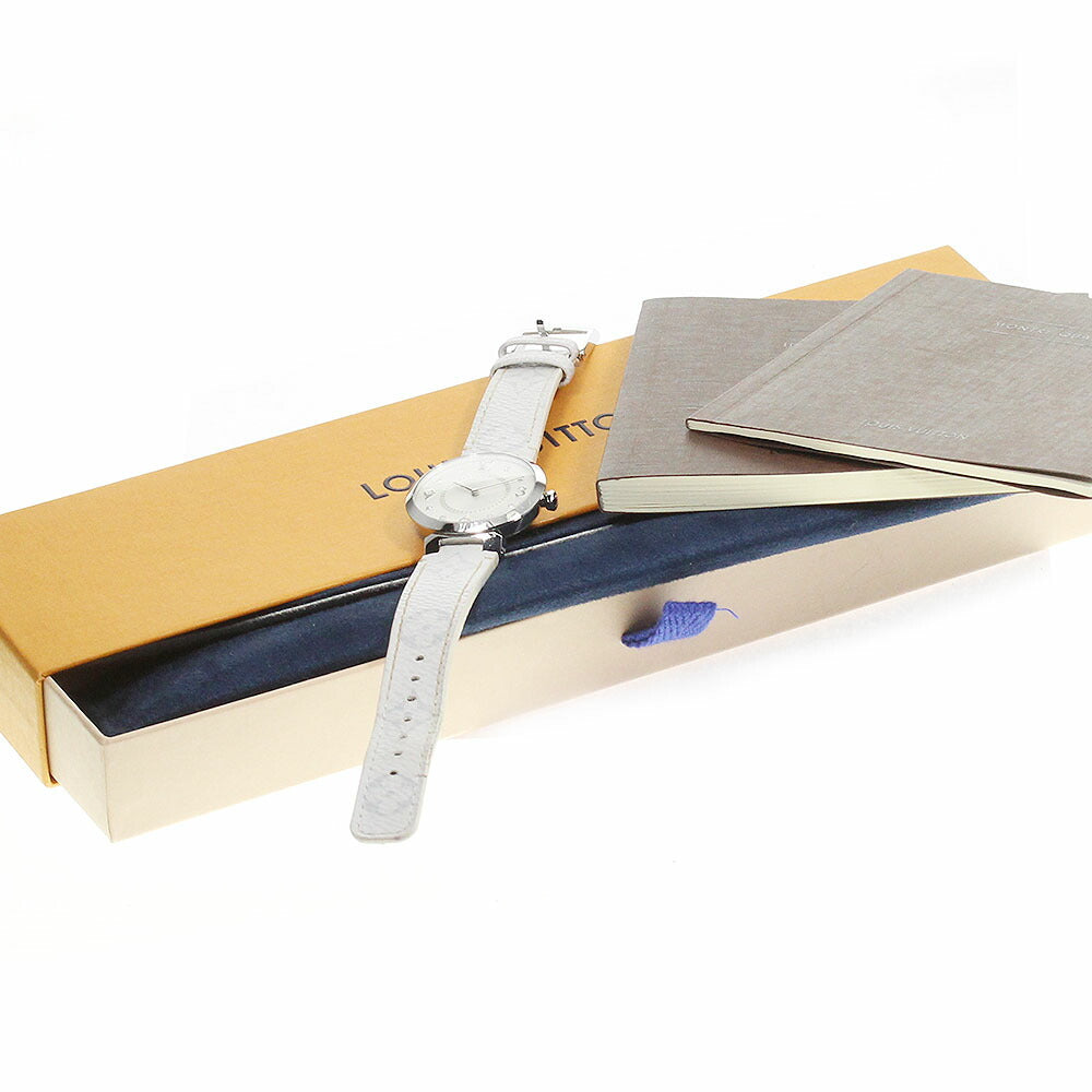 LOUIS VUITTON Q13MJ Tambour Slim MM 8P Diamond Quartz Women's Watch with Box and Warranty