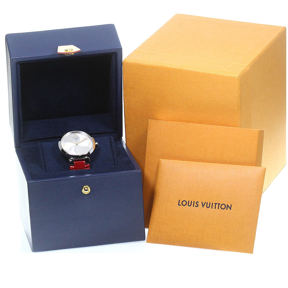 LOUIS VUITTON QA015 Tambour Slim Quartz Women's Watch with Box and Warranty