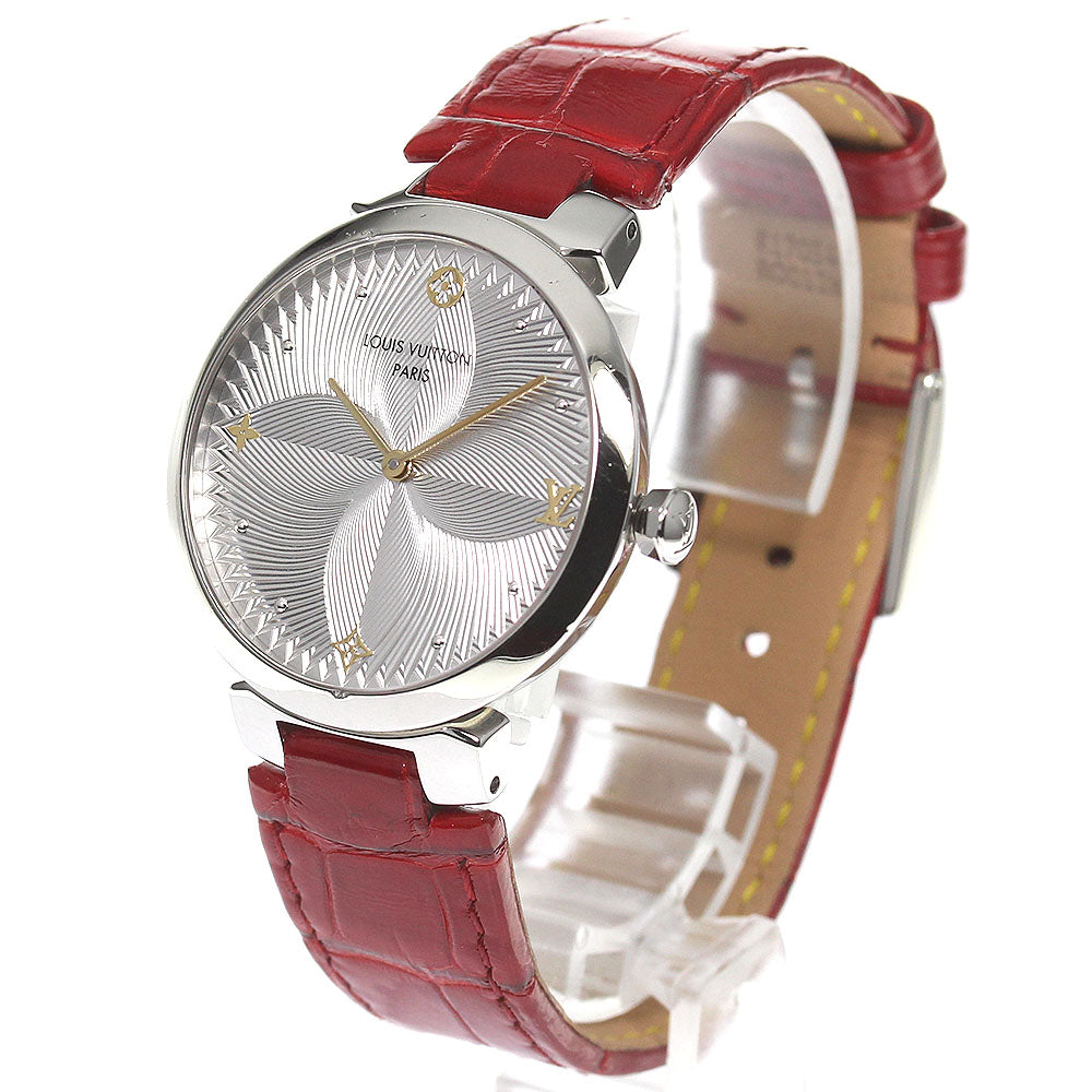 LOUIS VUITTON QA015 Tambour Slim Quartz Women's Watch with Box and Warranty