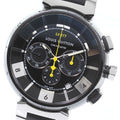 LOUIS VUITTON Q114K Tambour in Black Chronograph Automatic Men's Watch with Box