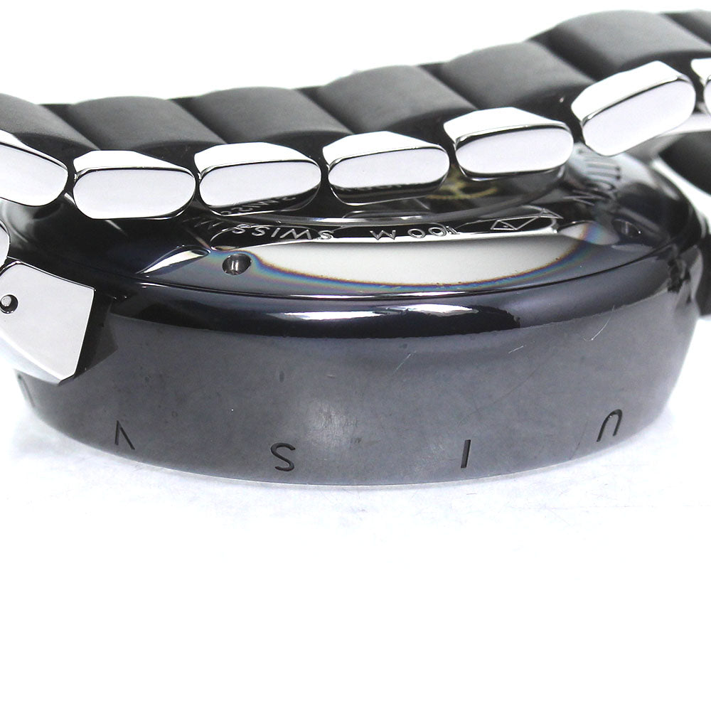 LOUIS VUITTON Q114K Tambour in Black Chronograph Automatic Men's Watch with Box