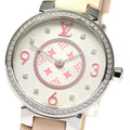 LOUIS VUITTON Q12MF Tambour Monogram Diamond Bezel 8P Quartz Women's Watch with Box and Warranty
