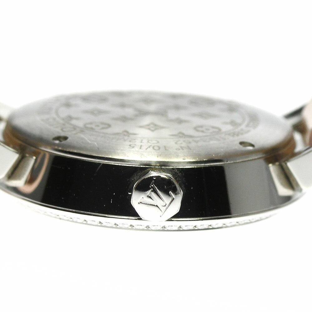 LOUIS VUITTON Q12MF Tambour Monogram Diamond Bezel 8P Quartz Women's Watch with Box and Warranty
