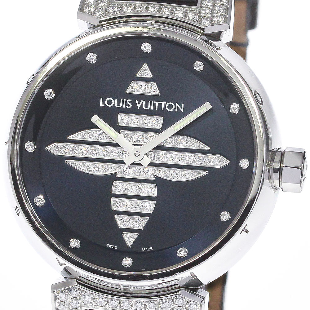 LOUIS VUITTON Q13MB Tambour Forever 12P Diamond Lug Quartz Women's Watch with Box