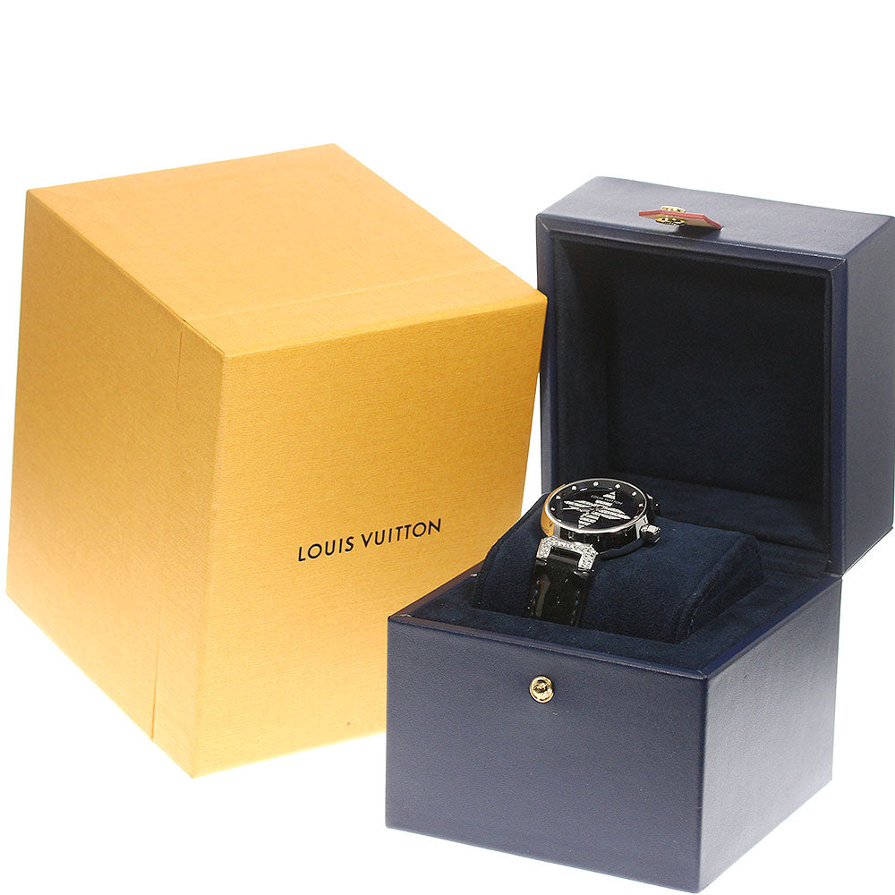 LOUIS VUITTON Q13MB Tambour Forever 12P Diamond Lug Quartz Women's Watch with Box