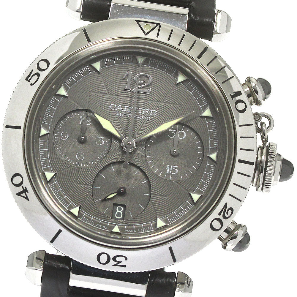 CARTIER W3107355 Pasha 38 Chronograph Date Automatic Men's Watch with Warranty