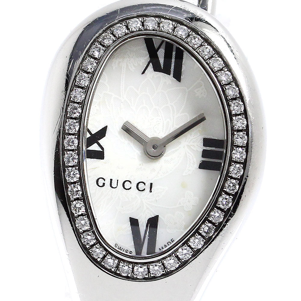 GUCCI 103 Horsebit Flora Diamond Bezel Quartz Women's