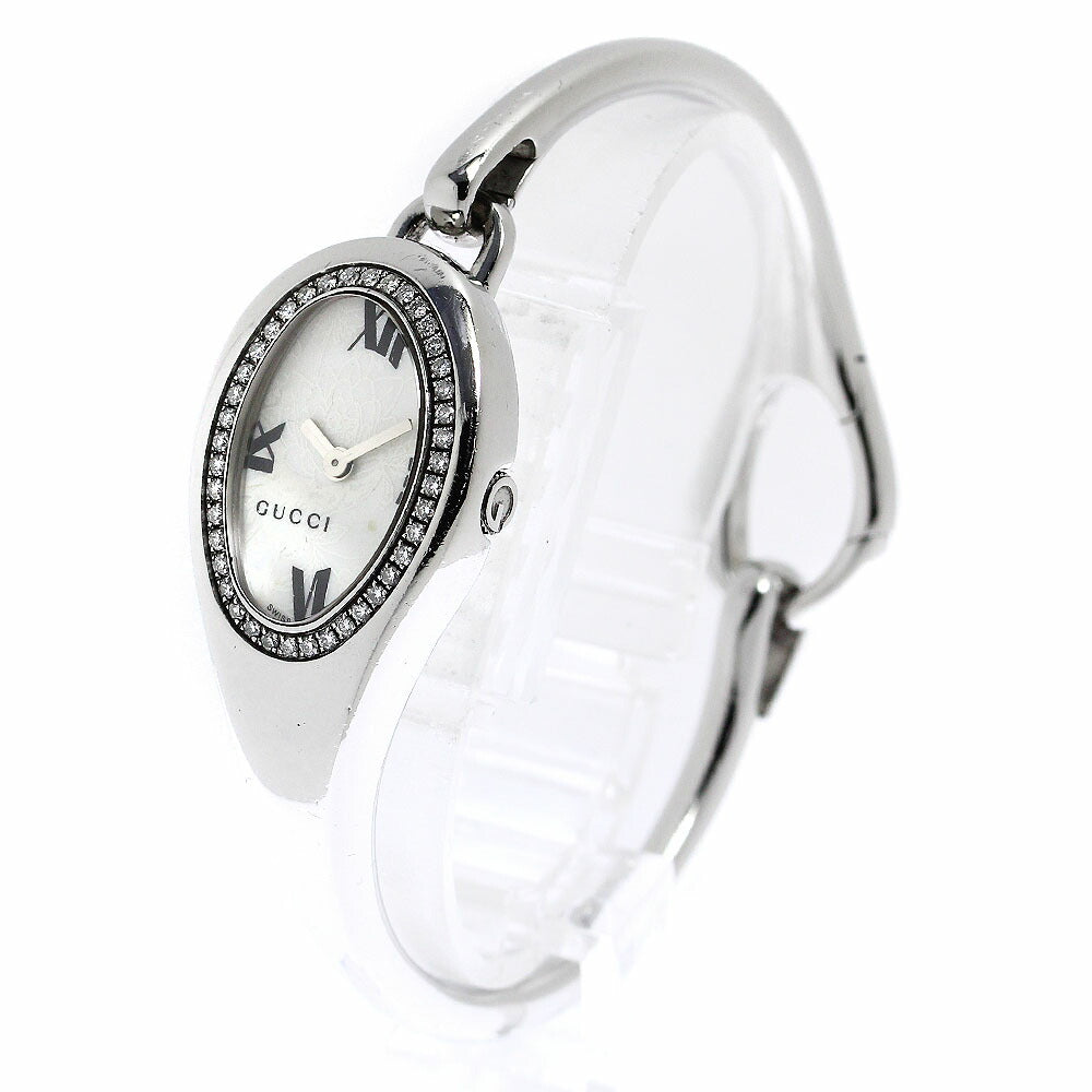 GUCCI 103 Horsebit Flora Diamond Bezel Quartz Women's