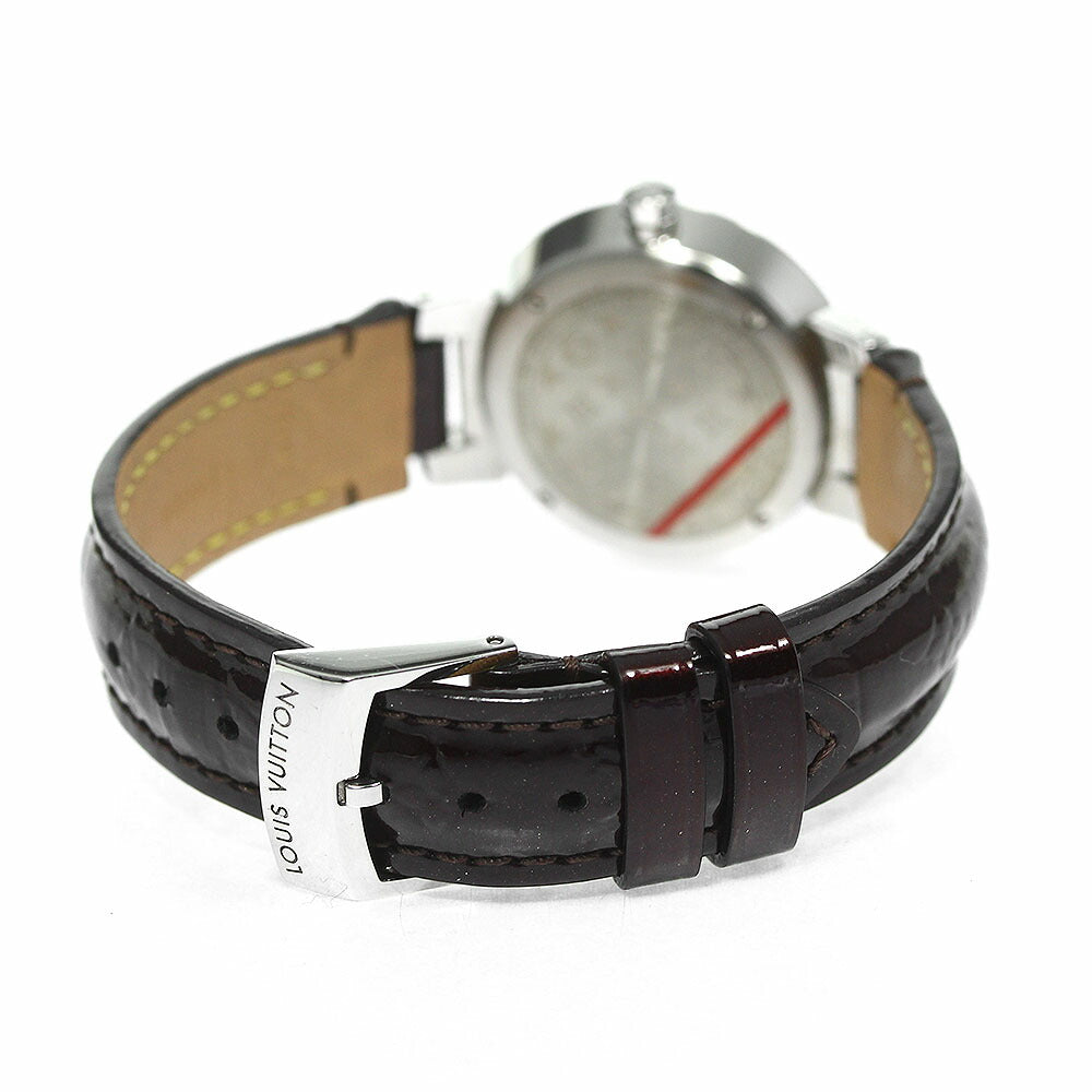 LOUIS VUITTON Q12MF Tambour Monogram Diamond Bezel with 8 Diamonds Quartz Movement Women's Good Condition