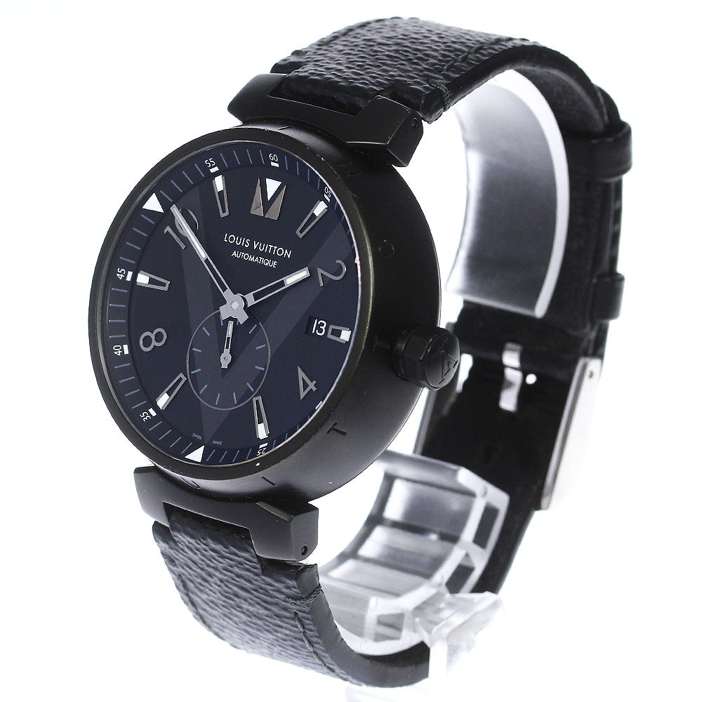 LOUIS VUITTON Q1D22 Tambour All Black Date Automatic Men's Watch