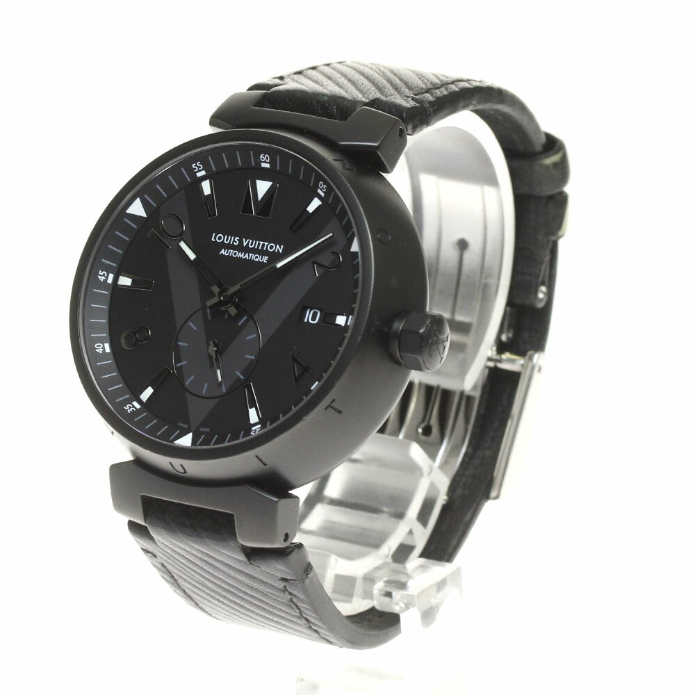 LOUIS VUITTON Q1D22 Tambour All Black Date Automatic Men's Watch