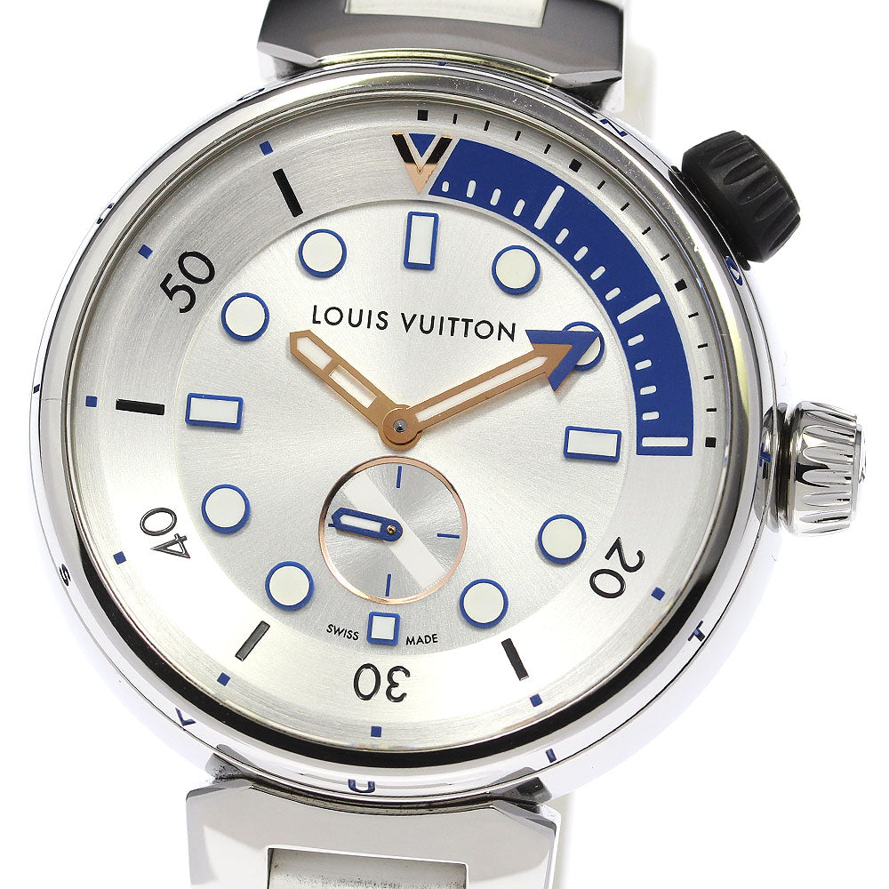 LOUIS VUITTON QA124 Tambour Street Diver Small Second Quartz Men's Watch with Box and Warranty