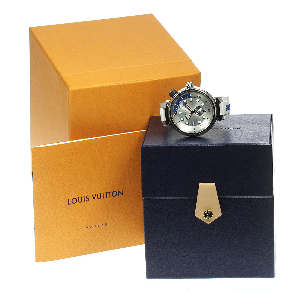 LOUIS VUITTON QA124 Tambour Street Diver Small Second Quartz Men's Watch with Box and Warranty