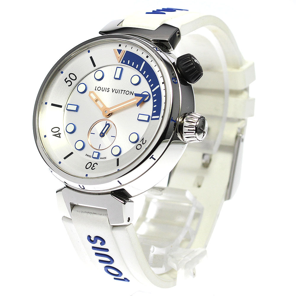 LOUIS VUITTON QA124 Tambour Street Diver Small Second Quartz Men's Watch with Box and Warranty