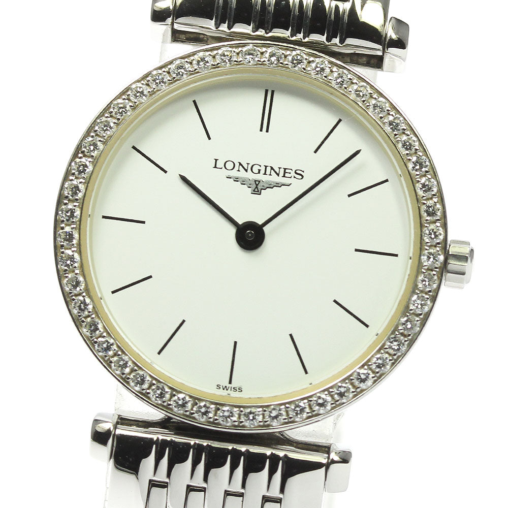 LONGINES L4.241.0 Grand Classic Diamond Bezel Quartz Women's Watch Good Condition Warranty Included
