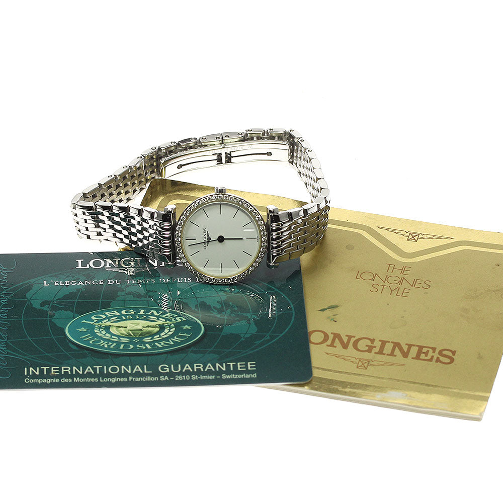 LONGINES L4.241.0 Grand Classic Diamond Bezel Quartz Women's Watch Good Condition Warranty Included