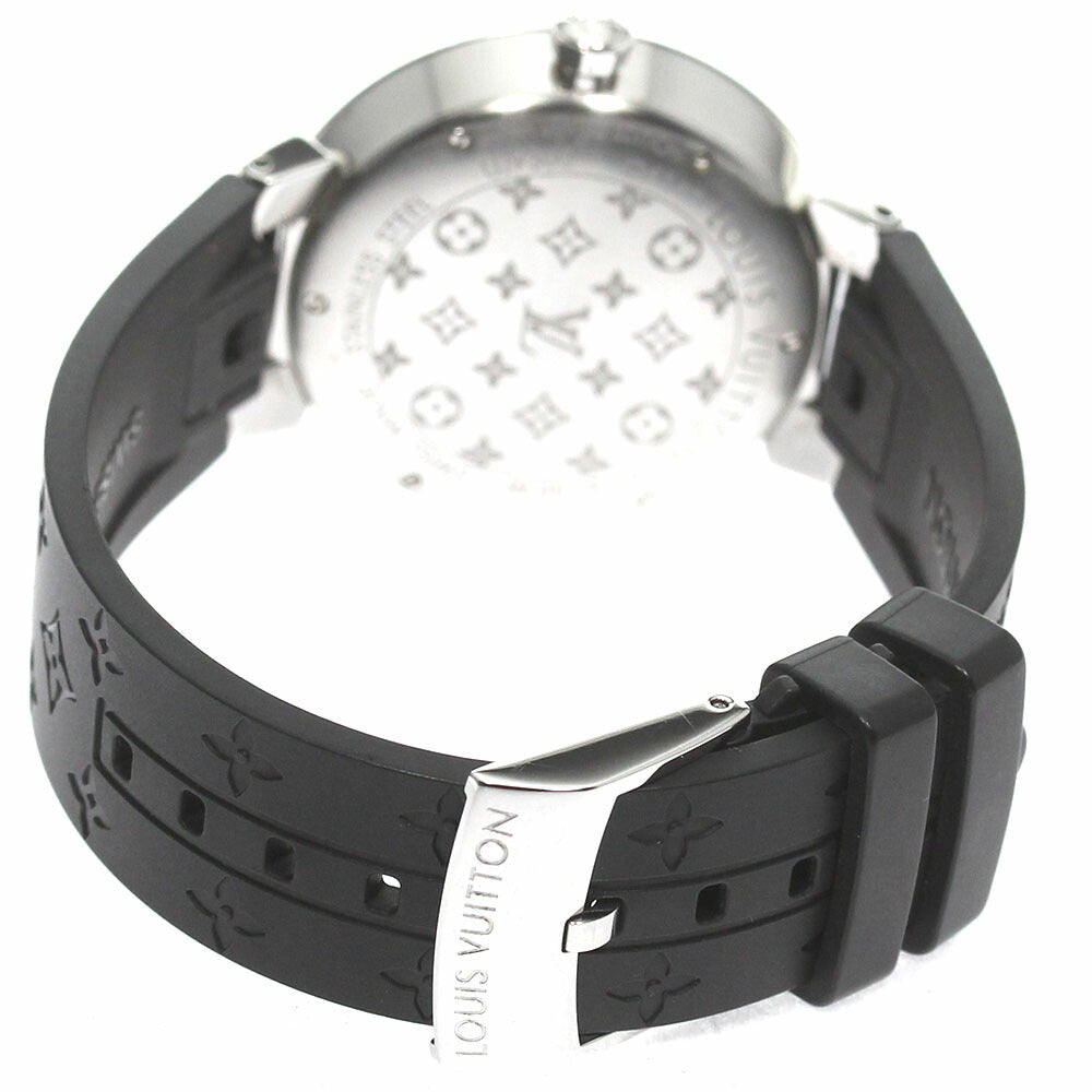 LOUIS VUITTON QA147 Tambour Monogram Fuchsia & Orange Quartz Women's