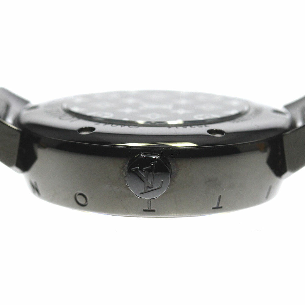 LOUIS VUITTON QA047 Tambour All Black PM 12P Diamond Quartz Women's Watch with Box