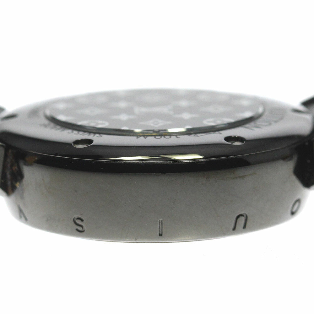 LOUIS VUITTON QA047 Tambour All Black PM 12P Diamond Quartz Women's Watch with Box