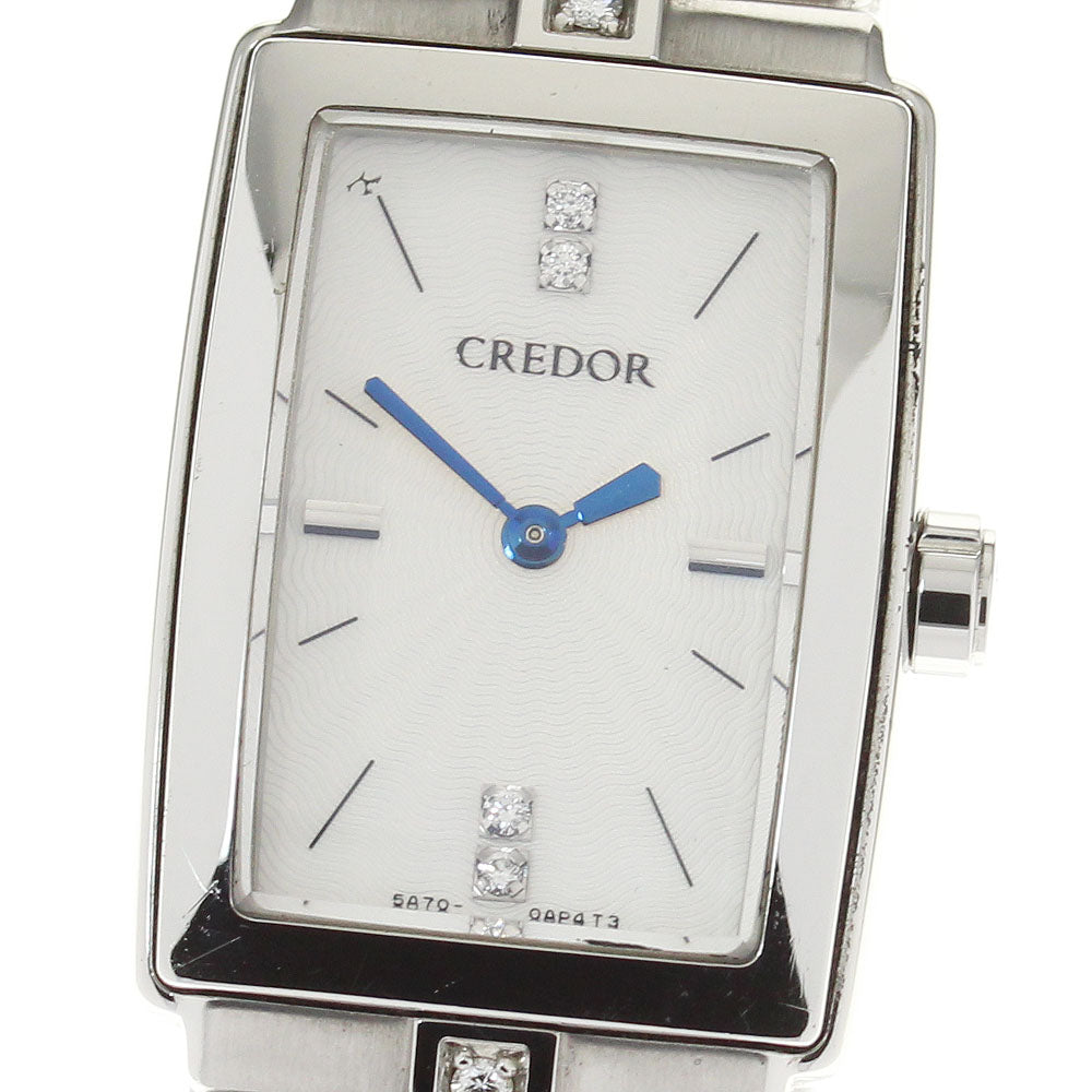 SEIKO 5A70-0AM0 Credor Aqua Diamond Quartz Women's Watch