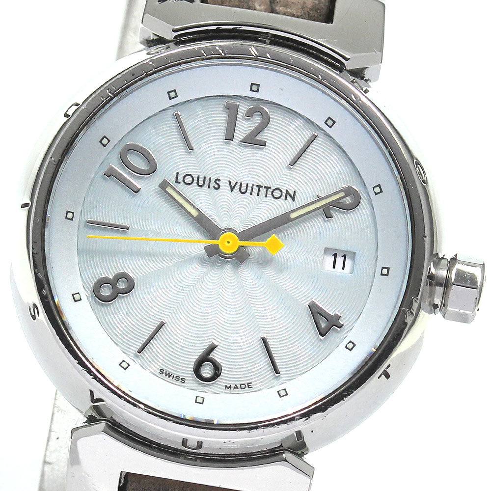 LOUIS VUITTON Q121V Tambour Date Quartz Women's