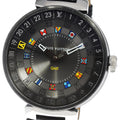 LOUIS VUITTON QA097 Tambour Moon Dual Time GMT Quartz Men's Watch with Inner Box