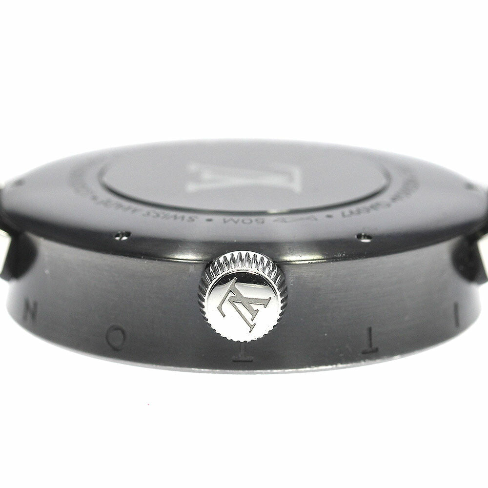 LOUIS VUITTON QA097 Tambour Moon Dual Time GMT Quartz Men's Watch with Inner Box