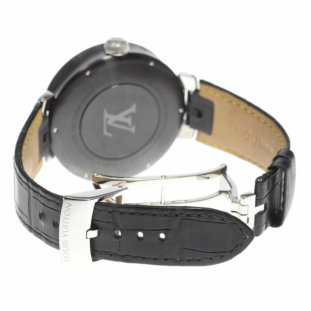 LOUIS VUITTON QA097 Tambour Moon Dual Time GMT Quartz Men's Watch with Inner Box