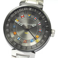 LOUIS VUITTON QA097 Tambour Moon Dual Time GMT Quartz Men's Watch Good Condition Box and Warranty Card Included