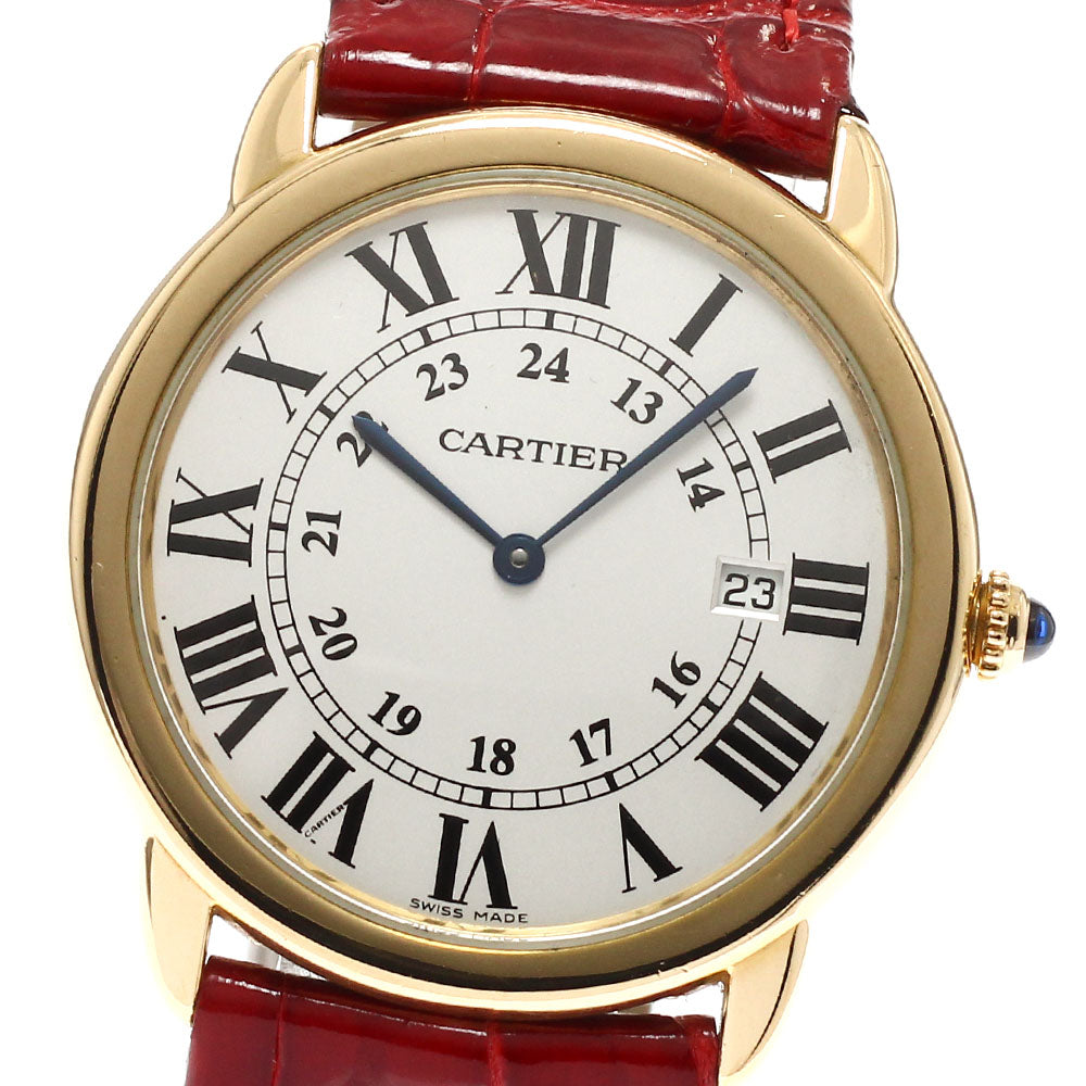 CARTIER W6700455 Ronde Solo LM K18YG Date Quartz Men's Watch
