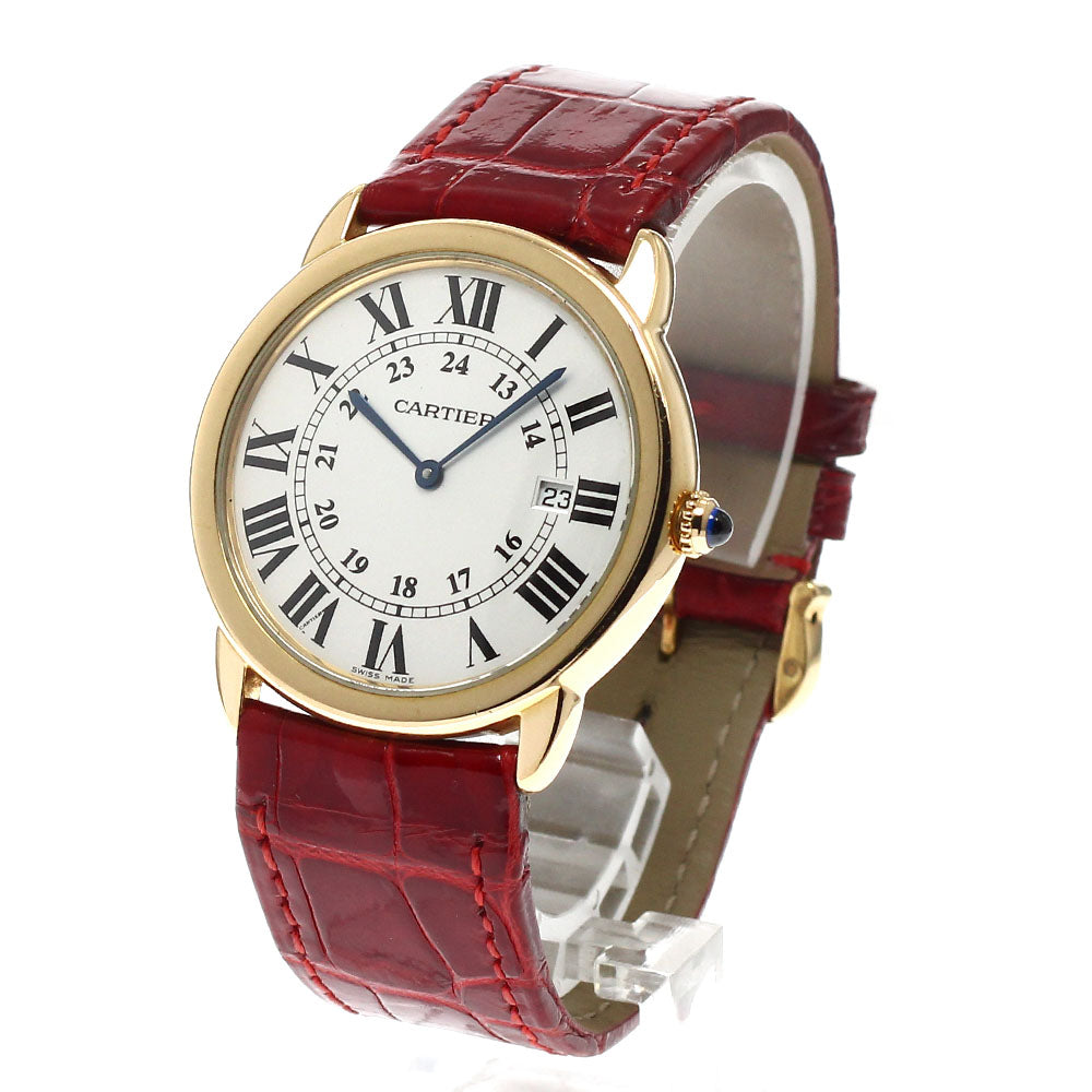 CARTIER W6700455 Ronde Solo LM K18YG Date Quartz Men's Watch