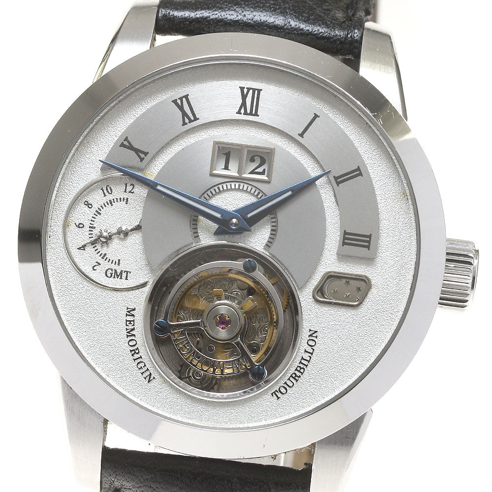 MEMORIGIN AT1003SSWHBKR Grand Manufacture Tourbillon Automatic Men's Watch with Box