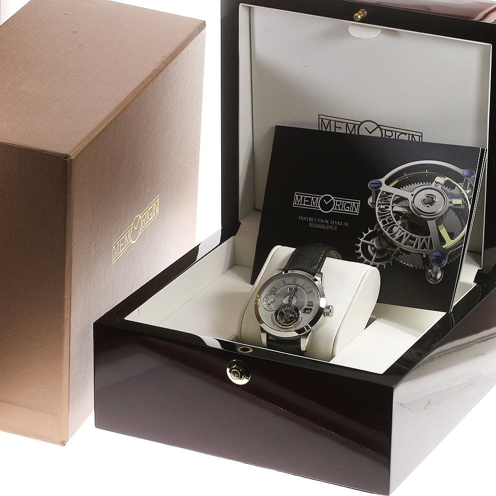 MEMORIGIN AT1003SSWHBKR Grand Manufacture Tourbillon Automatic Men's Watch with Box
