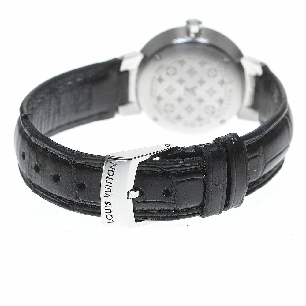 LOUIS VUITTON Q12MF Tambour Monogram Diamond Bezel with 8 Diamonds Quartz Movement Women's Box Included